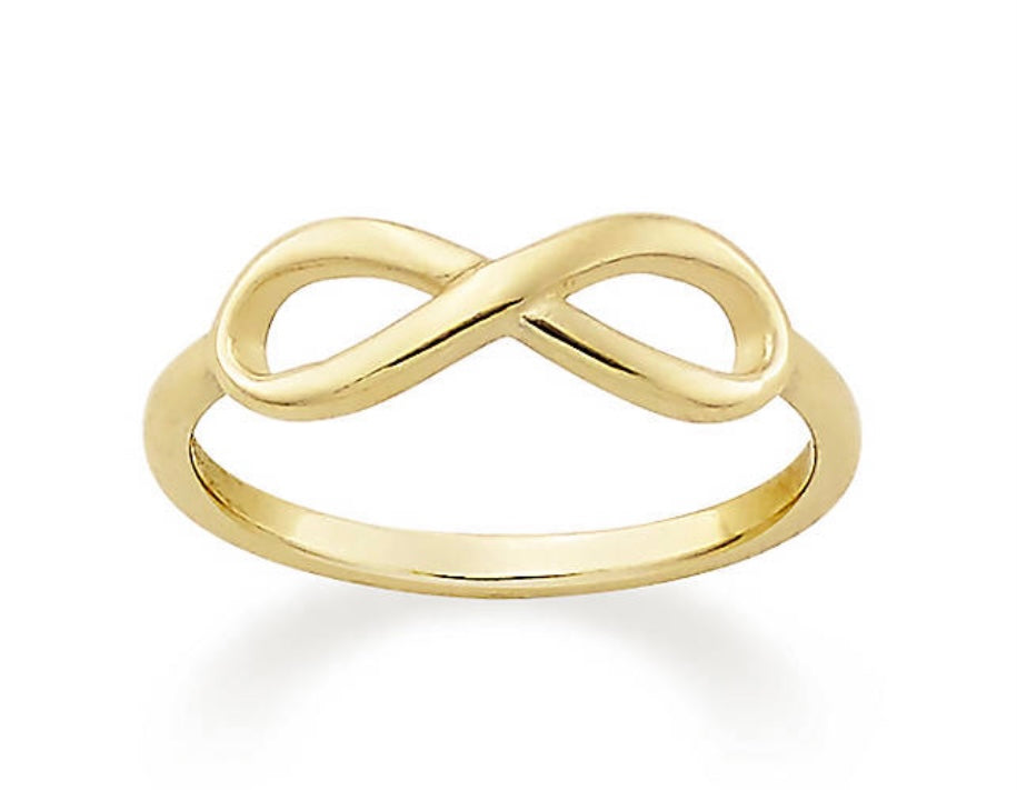 Solid 14K Yellow Gold Infinity Ring
